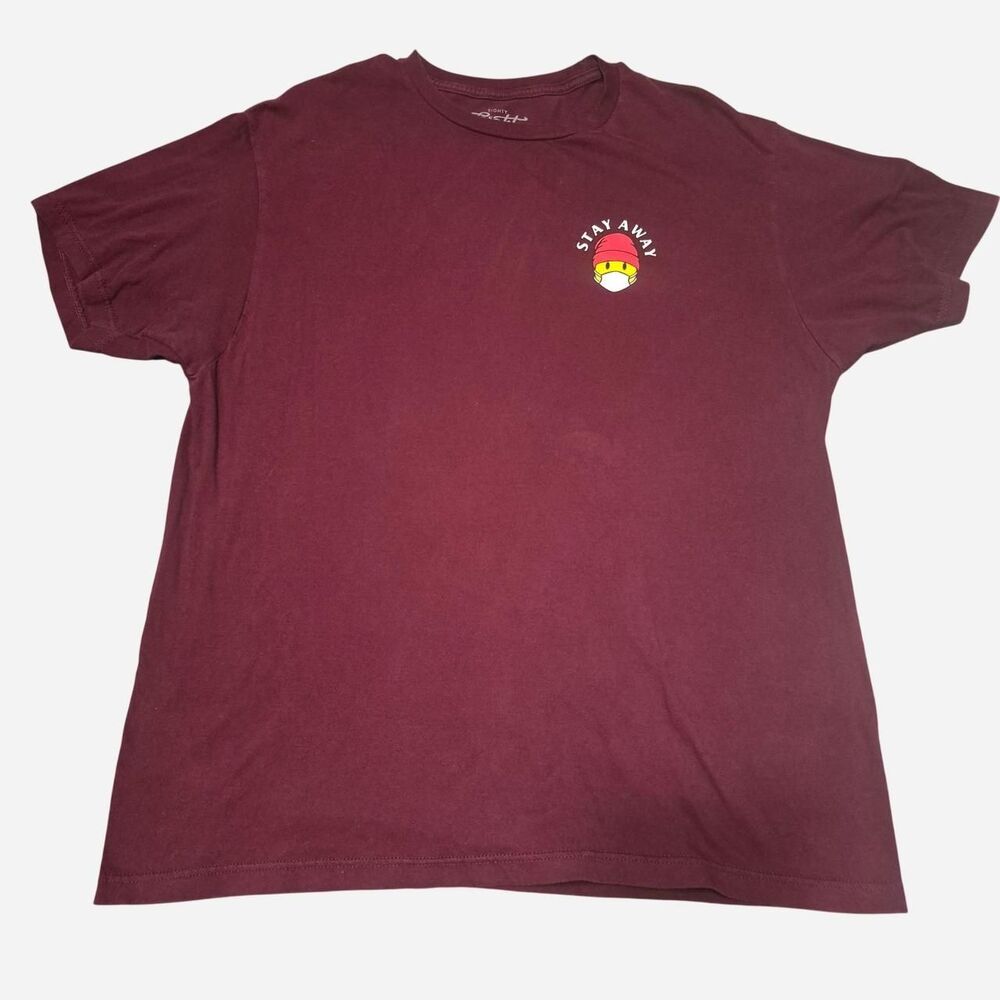 Eighty-eight Men's Burgundy "Socially Distant" Graphic T-shirt Size XL